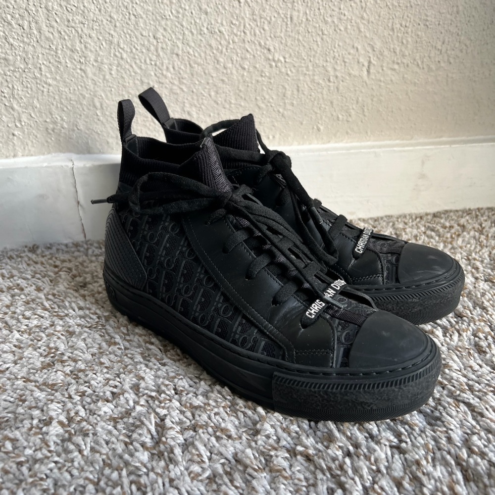 Dior Black Monogram High-Top Sneakers